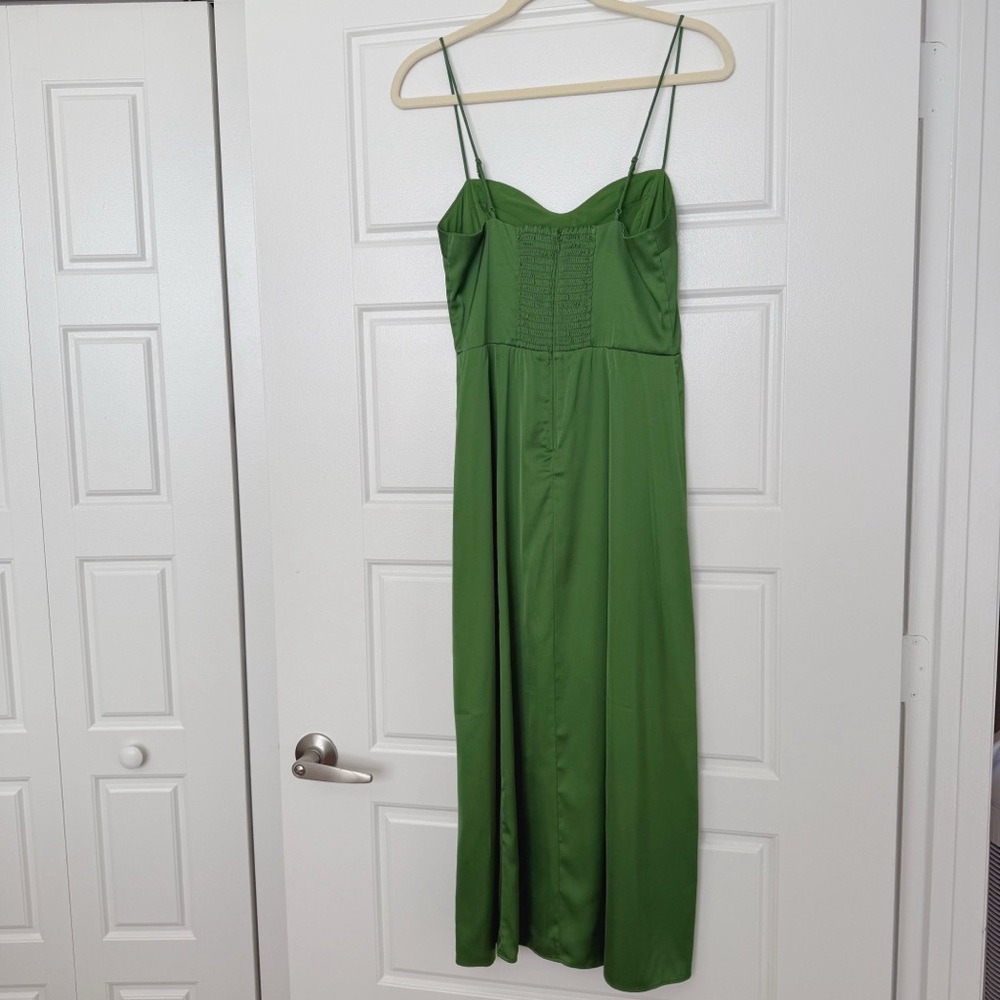 A&F Green Satin Midi Dress - Picture 5 of 6